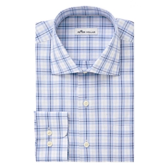 Peter Millar Crown Warren Tartan Shirt Button Plaid Long Sleeve Career‎ Pocket - Picture 2 of 8